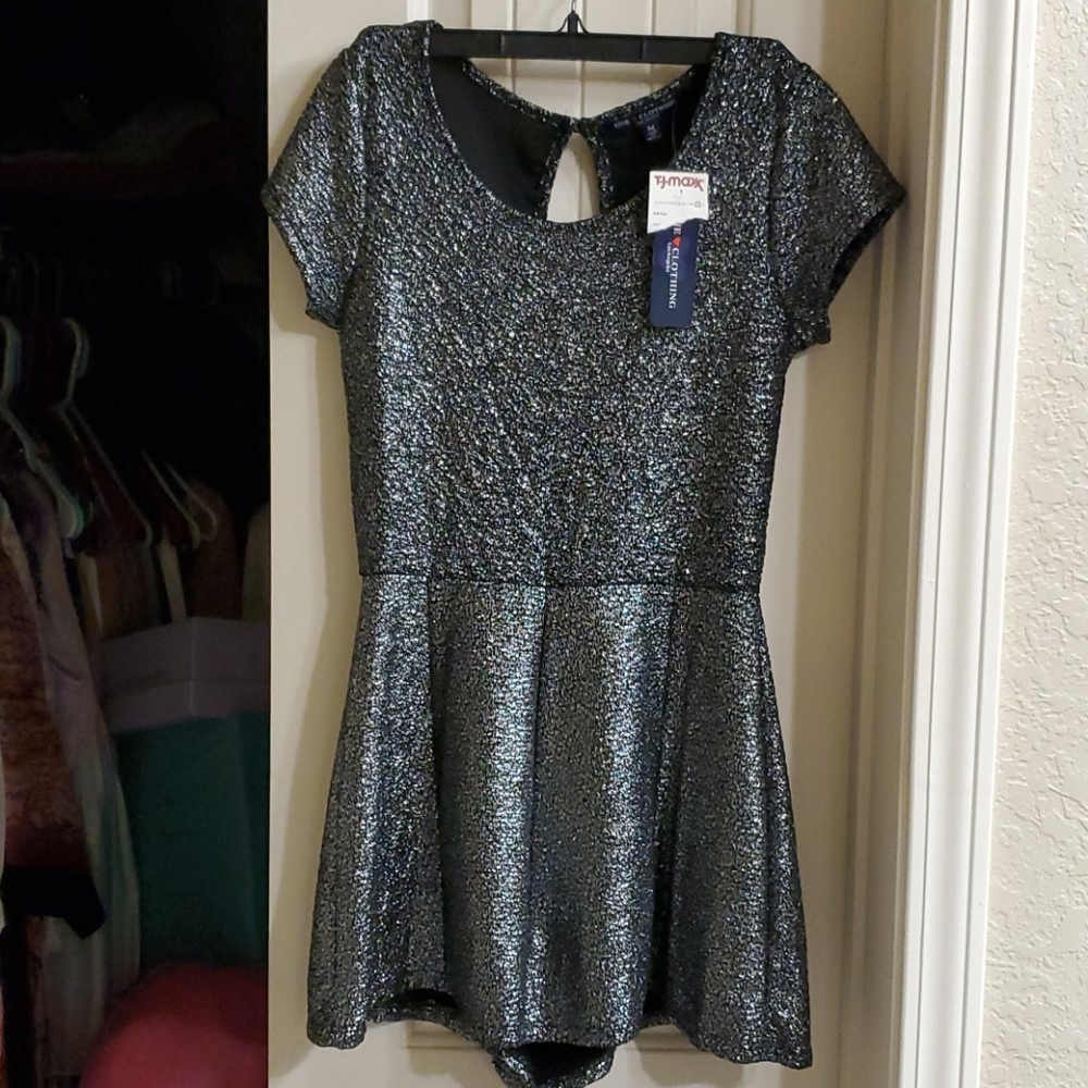 NWOT One Clothing Metallic Romper